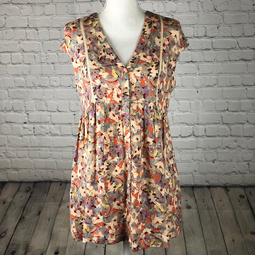 Vanessa Virginia Anthropologie Floral Tunic Dress